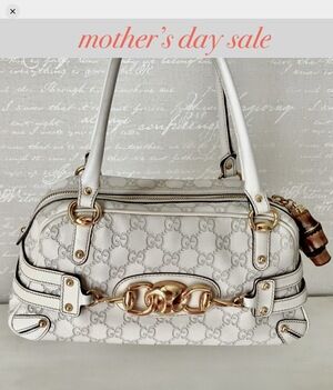 Gucci monogram horsebit  wave medium shoulder bag